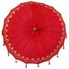 vidaXL Balinese Parasol Red 180-190 cm Cotton and solid wood