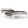 vidaXL Bed Frame without Mattress White Solid Wood 180x200 cm