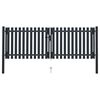 vidaXL Double Door Fence Gate Steel 300x100 cm Anthracite