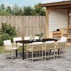 vidaXL Garden Dining Set 9 pcs Beige Poly Rattan