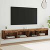 vidaXL TV Cabinet Set with LED Wall-mounted Old Wood Engineered Wood
