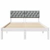 vidaXL Bed frame White and light grey 120 x 190 cm Solid pine wood