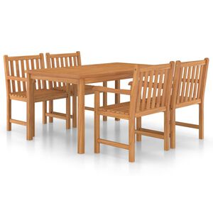 vidaXL 5 Piece Garden Dining Set 150x90 cm Solid Teak Wood