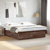 vidaXL Bed Frame without Mattress Brown Oak 180x200 cm Super King