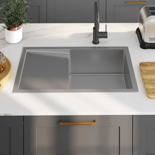 vidaXL Handmade Kitchen Sink Stainless Steel