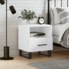 vidaXL Bedside Cabinet White 40x35x47.5 cm Engineered Wood