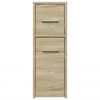 vidaXL Narrow Bathroom Cupboard with Wheels Sonoma Oak Engineered Wood