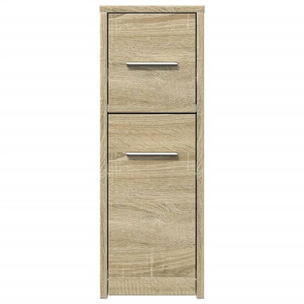 vidaXL Narrow Bathroom Cupboard with Wheels Sonoma Oak Engineered Wood