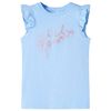 vidaXL Kids' T-shirt with Ruffle Sleeves Light Blue 104