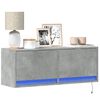 vidaXL TV Wall Cabinet with LED Lights Concrete Grey 100x31x35 cm