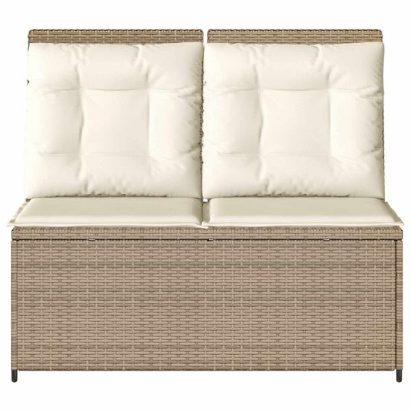 vidaXL Garden Bench Beige Poly Rattan