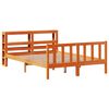 vidaXL Bed Frame with Headboard without Mattress Wax Brown 135x190 cm Double