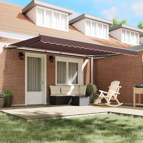 vidaXL Automatic Retractable Awning Brown 450x300 cm