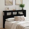 vidaXL LED Headboard Black oak 160 x 18.5 x 103.5 cm Engineered wood