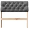 vidaXL Upholstered Headboard Dark Grey 80 cm Solid Pine Wood