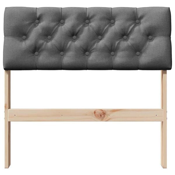 vidaXL Upholstered Headboard Dark Grey 80 cm Solid Pine Wood