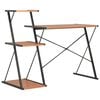 vidaXL Desk with Shelf Black and Brown 116x50x93 cm