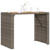vidaXL Garden Bar Table with Acacia Wood Top Grey 145x80x110 cm Poly Rattan