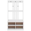 vidaXL Hall Tree SANDNES White 87x40x159.5 cm Solid Wood Pine
