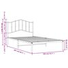vidaXL Metal Bed Frame without Mattress with Headboard White 100x200cm