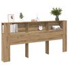 vidaXL Headboard Cabinet with Shelf Artisan Oak 220 x 18.5 x 102.5 cm