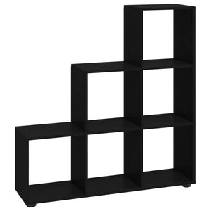 vidaXL Staircase Bookcase Black 107 cm Engineered Wood