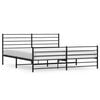 vidaXL Metal Bed Frame without Mattress with Footboard Black 200x200cm