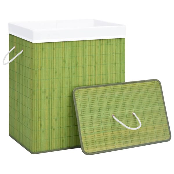 vidaXL Bamboo Laundry Basket Green 83 L