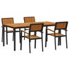vidaXL Garden Dining Set 5 pcs Black and brown 180 x 90 x 75 cm