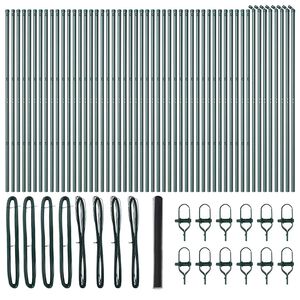 vidaXL Hexagonal Fence Ground Fix 100 x 1.6 m PVC-Coated Steel Grey