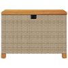 vidaXL Garden Storage Box Beige 80x40x48 cm Poly Rattan Acacia Wood