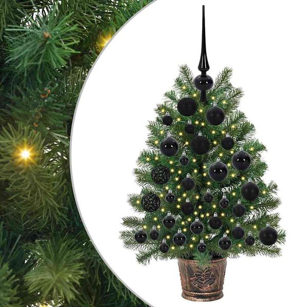 vidaXL Artificial Christmas Tree with 150 LEDs Green 75 cm PE and PVC