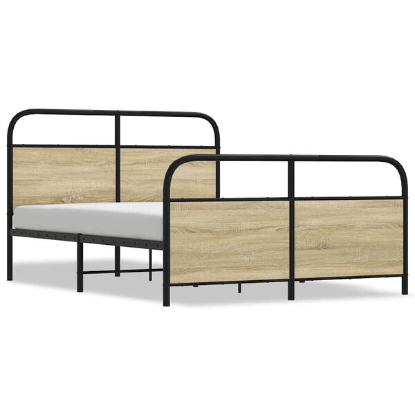 vidaXL Bed Frame Without Mattress 120x190 cm Small Double Sonoma Oak Engineered Wood