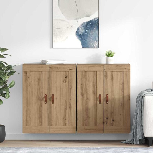 vidaXL Wall-mounted Cabinet 2 pcs Artisan Oak 69.5 x 34 x 90 cm