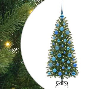 vidaXL Artificial Christmas Tree with 150 LEDs Green 120 cm PE and PVC