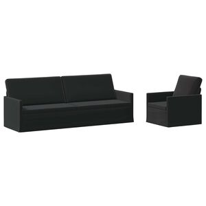 vidaXL Sofa Set 2 pcs Black Velvet