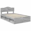 vidaXL Bed Frame Grey Sonoma 120 x 200 cm Solid Pine Wood