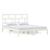 vidaXL Bed Frame without Mattress White Solid Wood 160x200 cm (810028+814205)