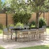 vidaXL Garden Dining Set 9 pcs Beige Poly Rattan