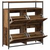 vidaXL Shoe Cabinet Old Wood 100 x 34 x 112 cm Engineered Wood