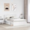 vidaXL Bed Frame with Headboard White 160 x 200 cm Engineered wood