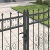 vidaXL Fence Gate with Spear Top with Lock Grey 404 x 125 cm Steel