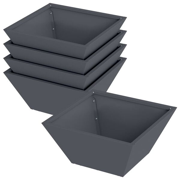 vidaXL Garden Planter 5 pcs Anthracite 35 x 35 x 15 cm