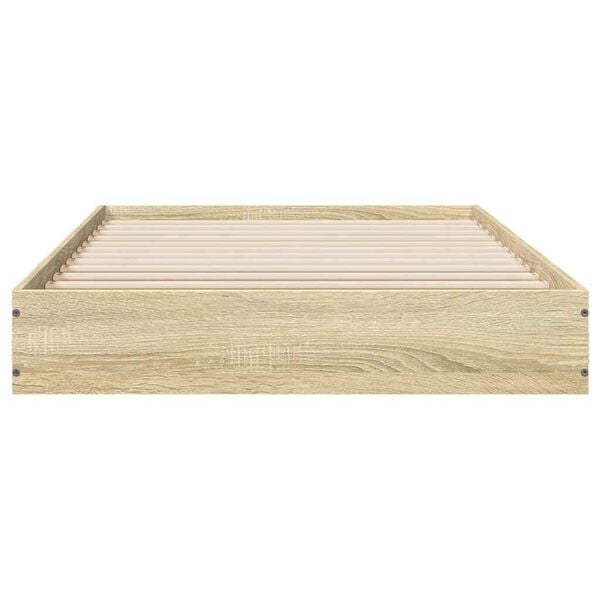 vidaXL Bed Frame without Mattress Sonoma Oak 75x190 cm Small Single Engineered Wood