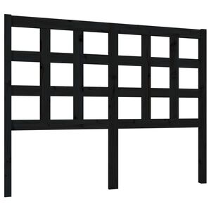 vidaXL Bed Headboard Black 125.5x4x100 cm Solid Wood Pine