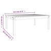 vidaXL Garden Table White 121x82.5x45 cm Solid Wood Pine