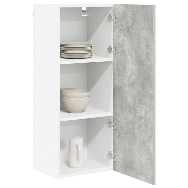 vidaXL Hanging Cabinet with Door Riga Concrete Grey 40 x 31 x 100 cm