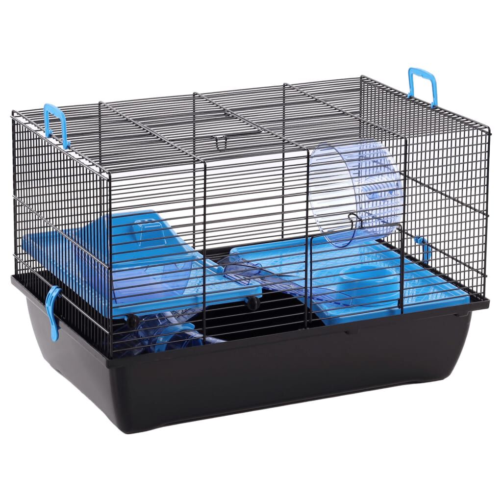 FLAMINGO Hamster Cage Jaro 2 50.5x33x32.5 cm Black and Blue vidaXL