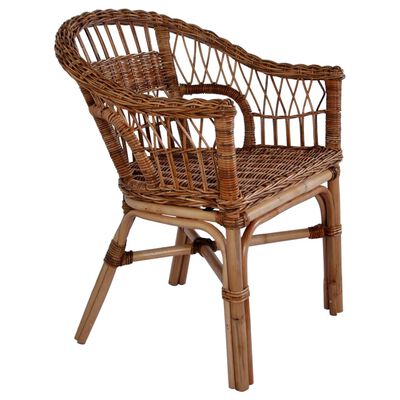 vidaXL Outdoor Chairs 6 pcs Natural Rattan Brown