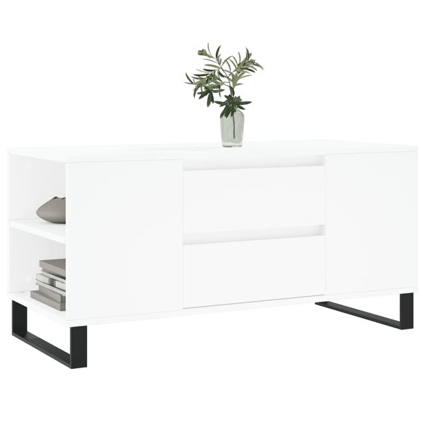 vidaXL Coffee Table White 102x44.5x50 cm Engineered Wood